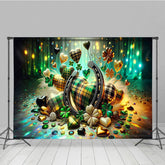 Aperturee - Aperturee Green Bokeh Clover Hearts St Patricks Photo Backdrop